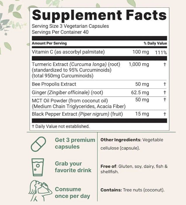Curcumin turmeric 120 capsulas