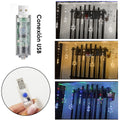 Luces De Navidad Copos y Estrellas USB