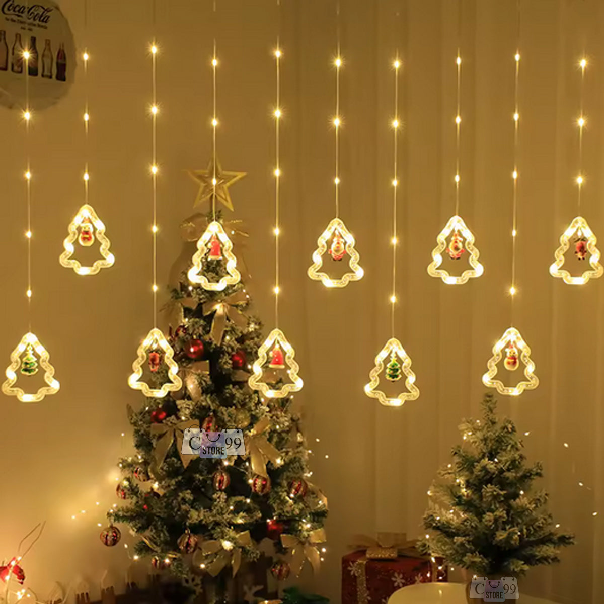 Cortina De Luces Led Árbol De Navidad 3M
