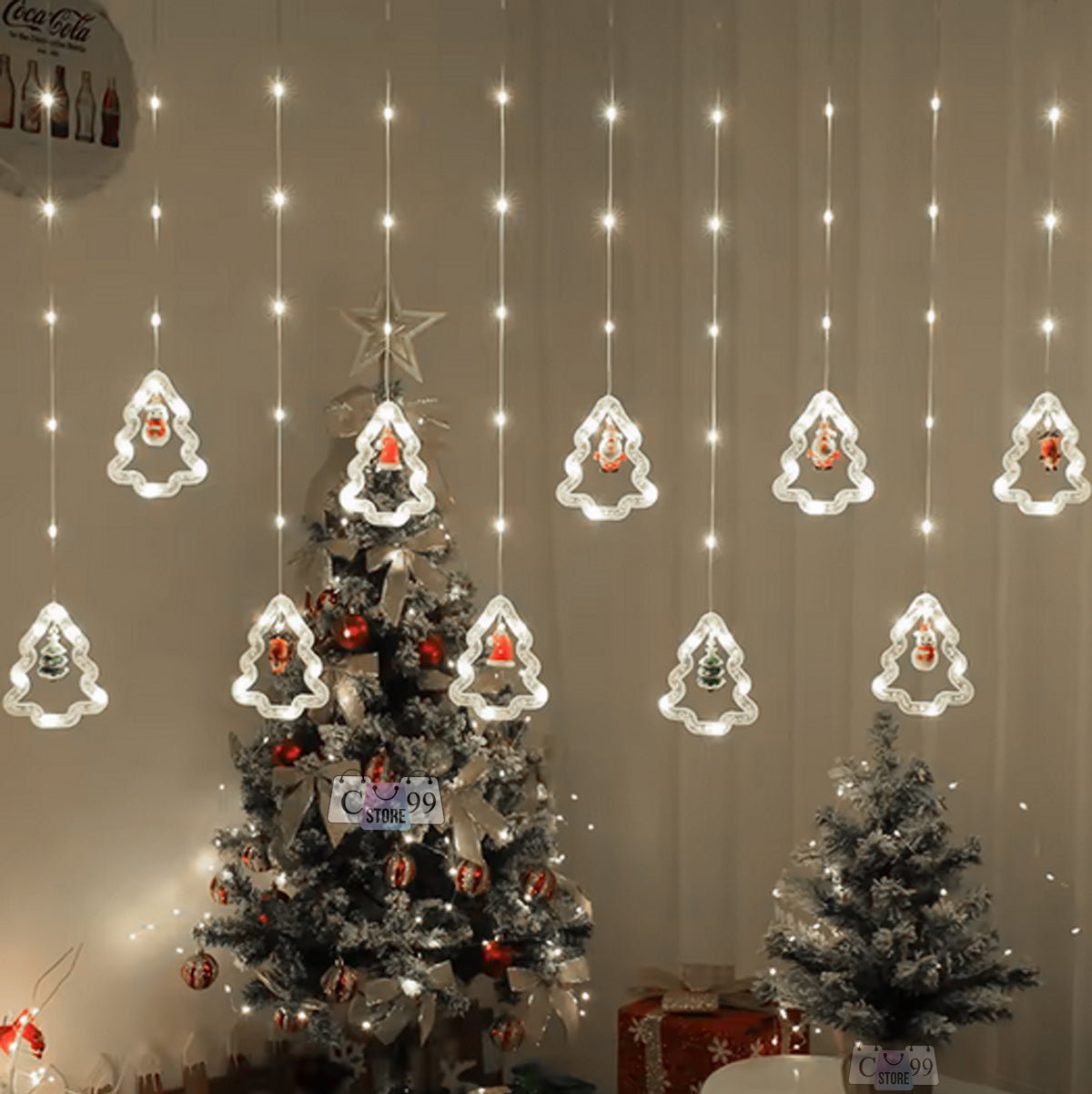 Cortina De Luces Led Árbol De Navidad 3M