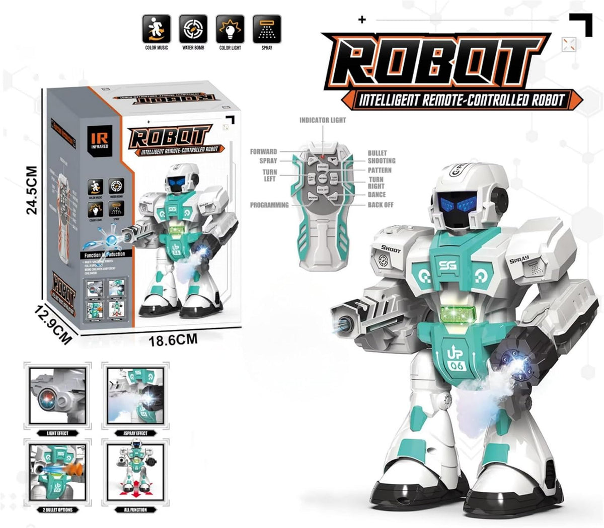 Robot de Batalla RC con Lanzador de Hidr