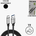 Cable De Datos Usb A V8 2 Metros 3.0a Al