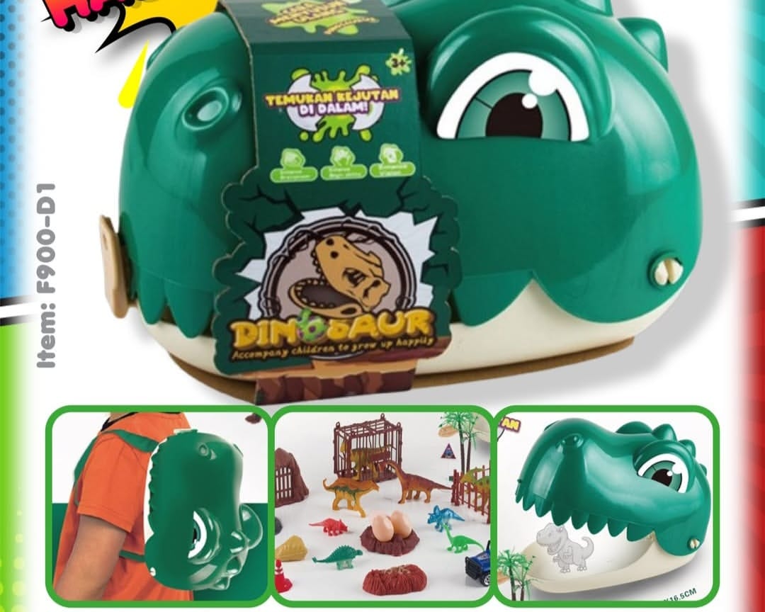 Set de dinosaurio con montañas