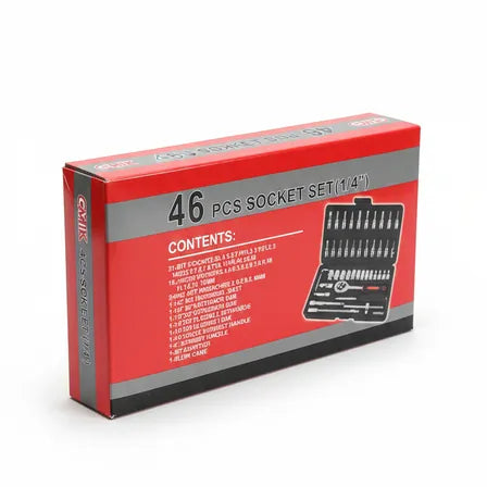 Juego de 46 Piezas de Llaves de Tubo 1/4