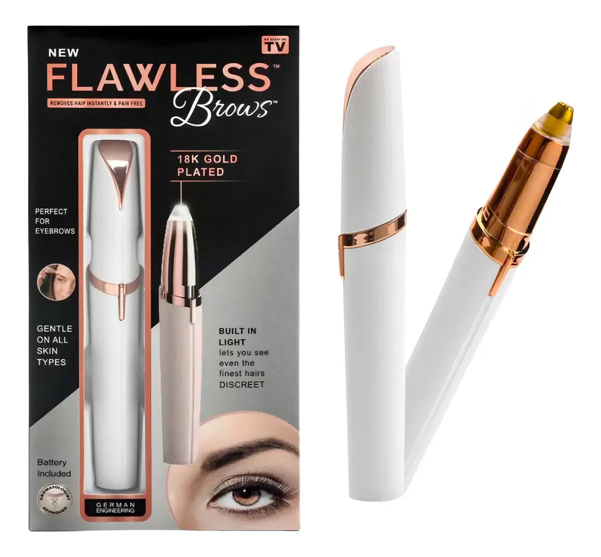 Depiladora Recarg flawless cejas pilas