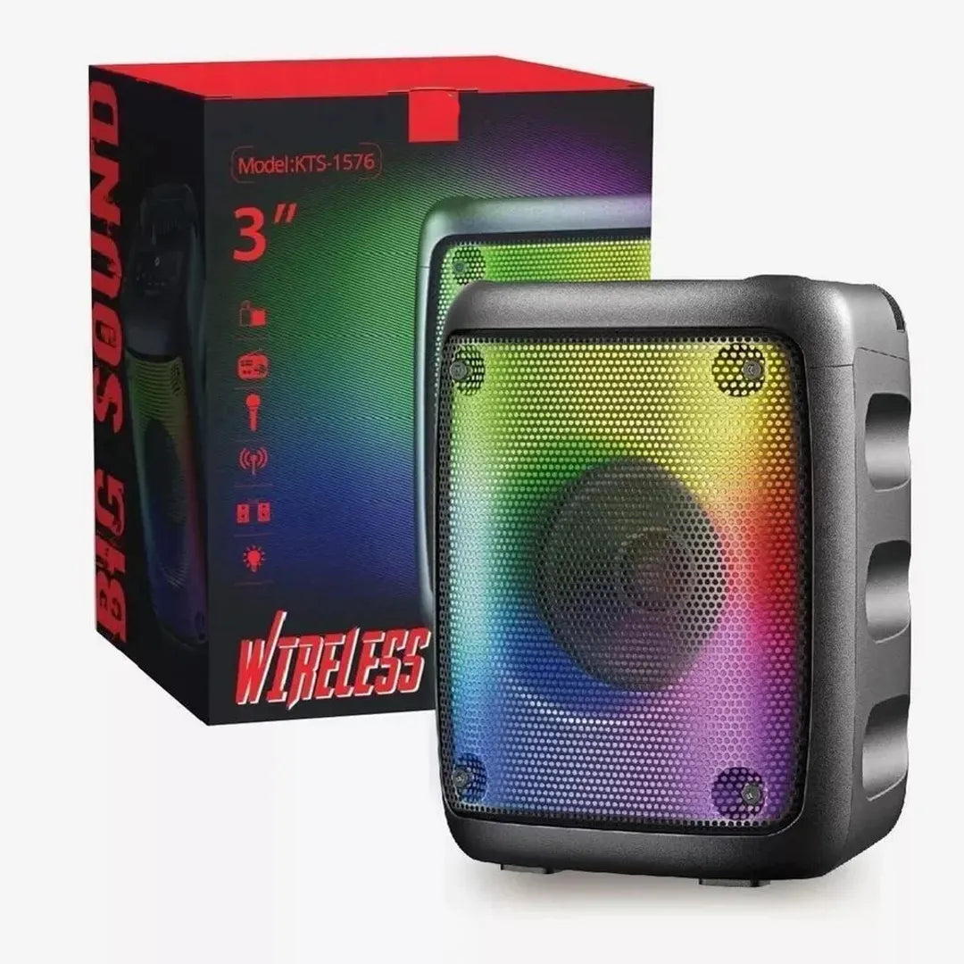 Parlante portatil 3 luces led kts 1576