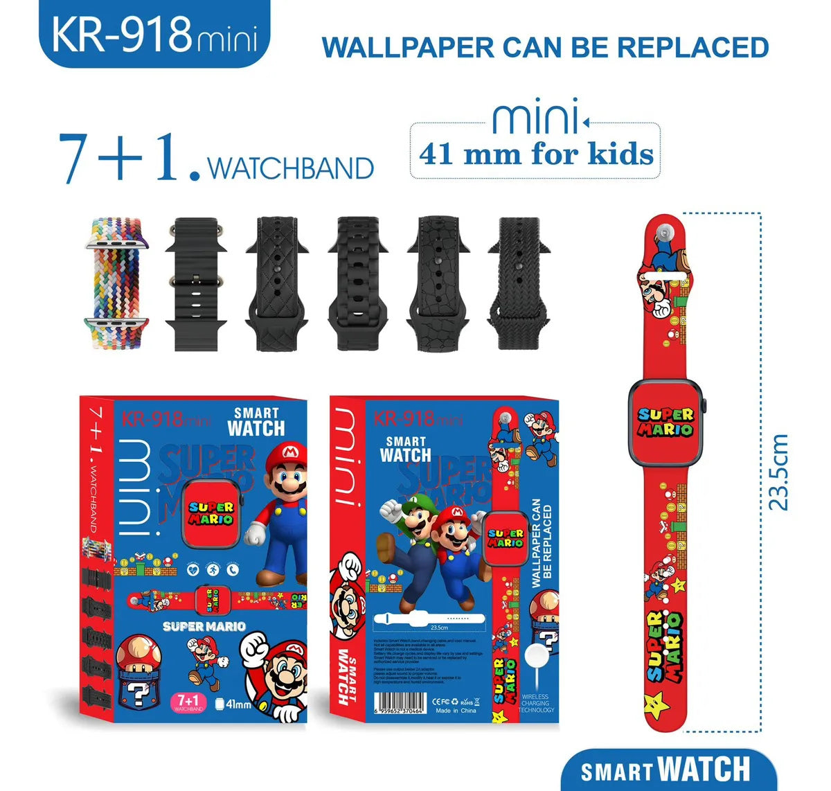 Reloj smart watch 7 en 1 kids 918