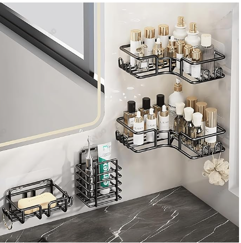 organizador de baño adhesivo de 4 pieza