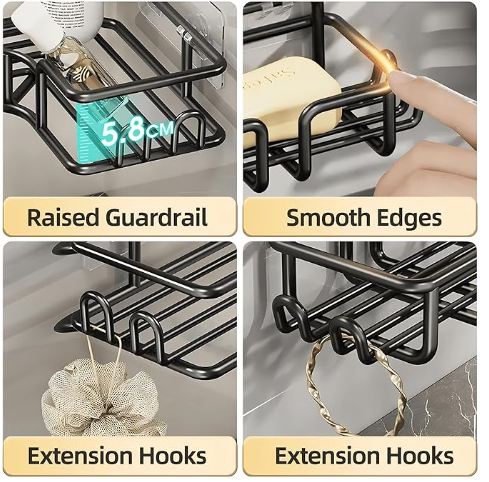 organizador de baño adhesivo de 4 pieza