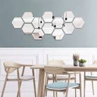 Espejo decorativo pared hexagonal 18cm