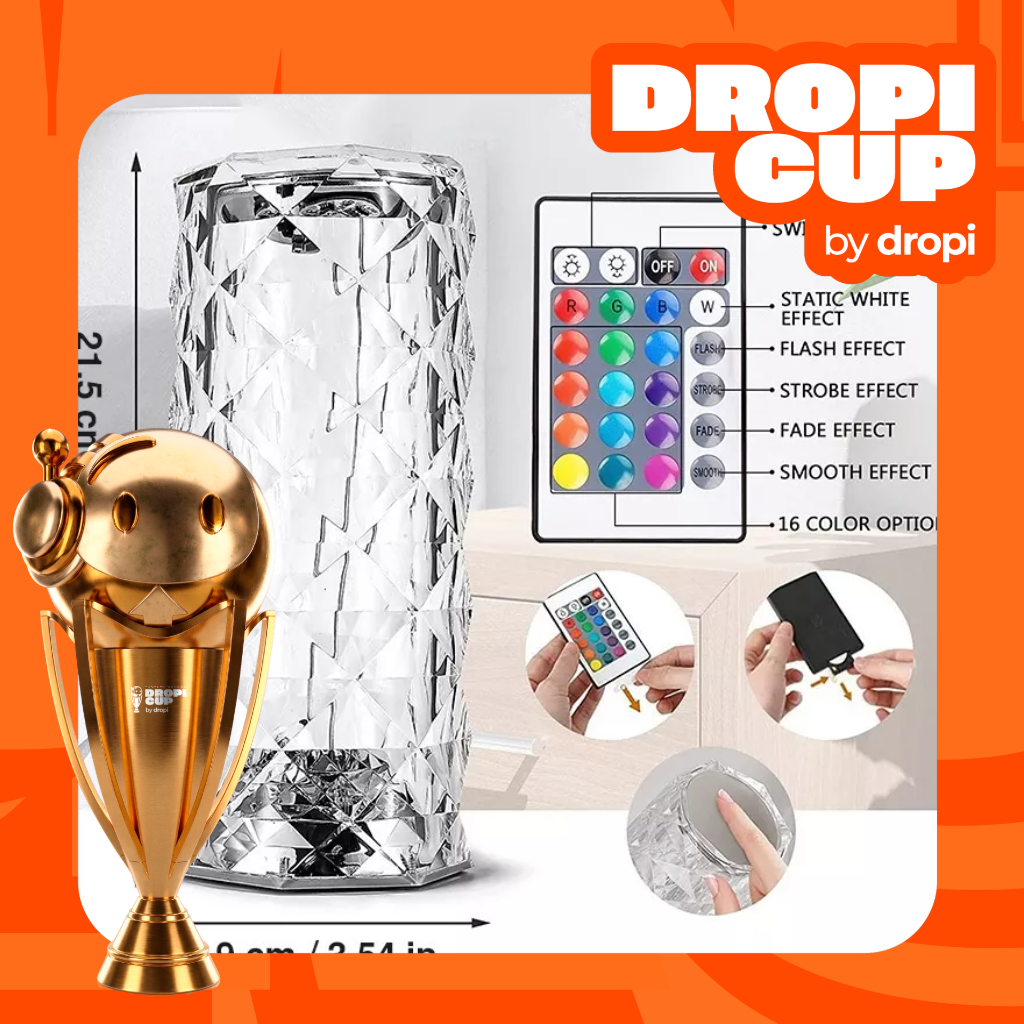 Cup-lampara de cristal rgb