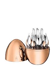 Cubiertos huevo lizo oro rosa