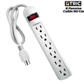 Regleta Electrica Multitoma 6 Tomas 90Cm