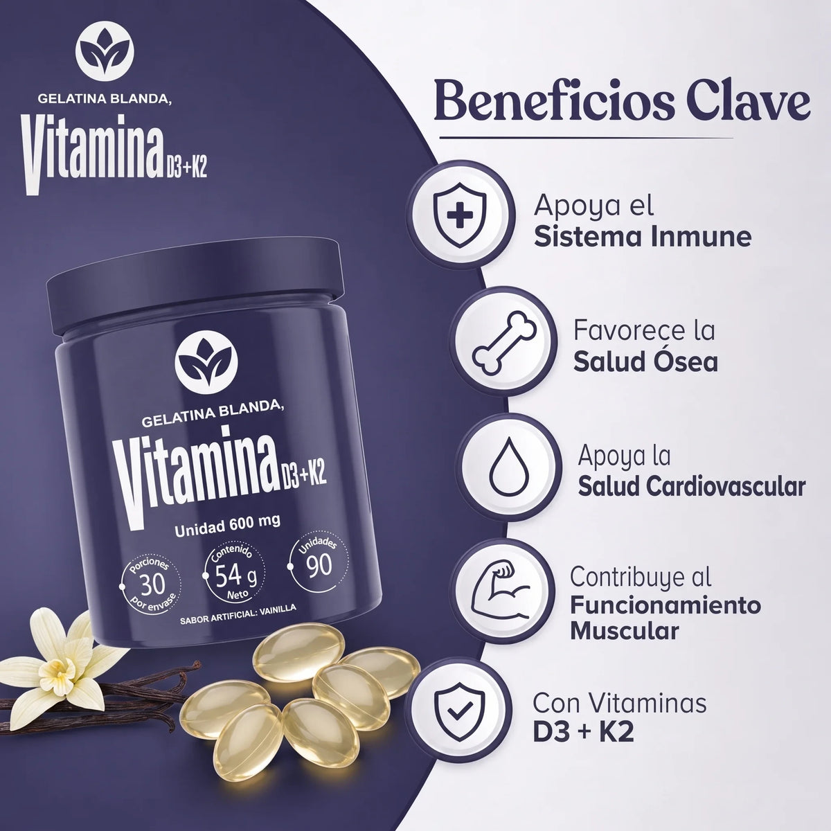 Vitamina d3+k2 gelatina