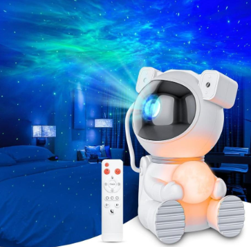 Astronauta proyector sentado luna d