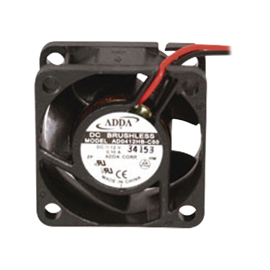 Ventilador Axial, sin Escobillas de 40 X 40 X 20 mm, Rodamiento de Baleros, Cables de 30 cm, 12 Vcd, 100 mA, 8.8 CFM.
