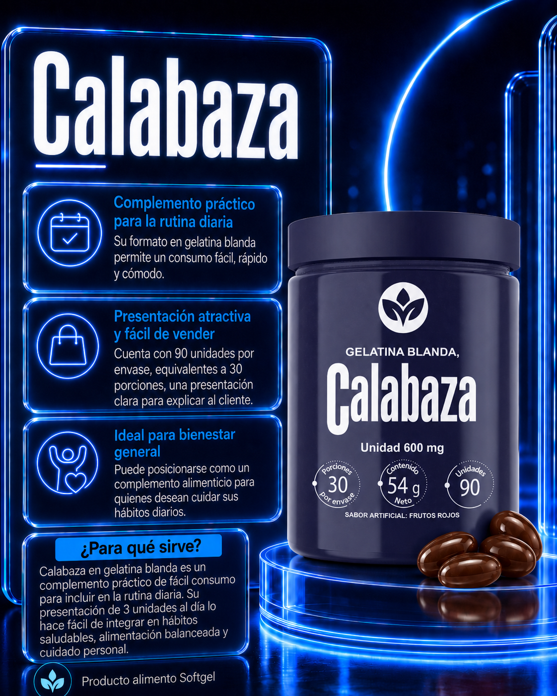 Calabaza gelatina blanda