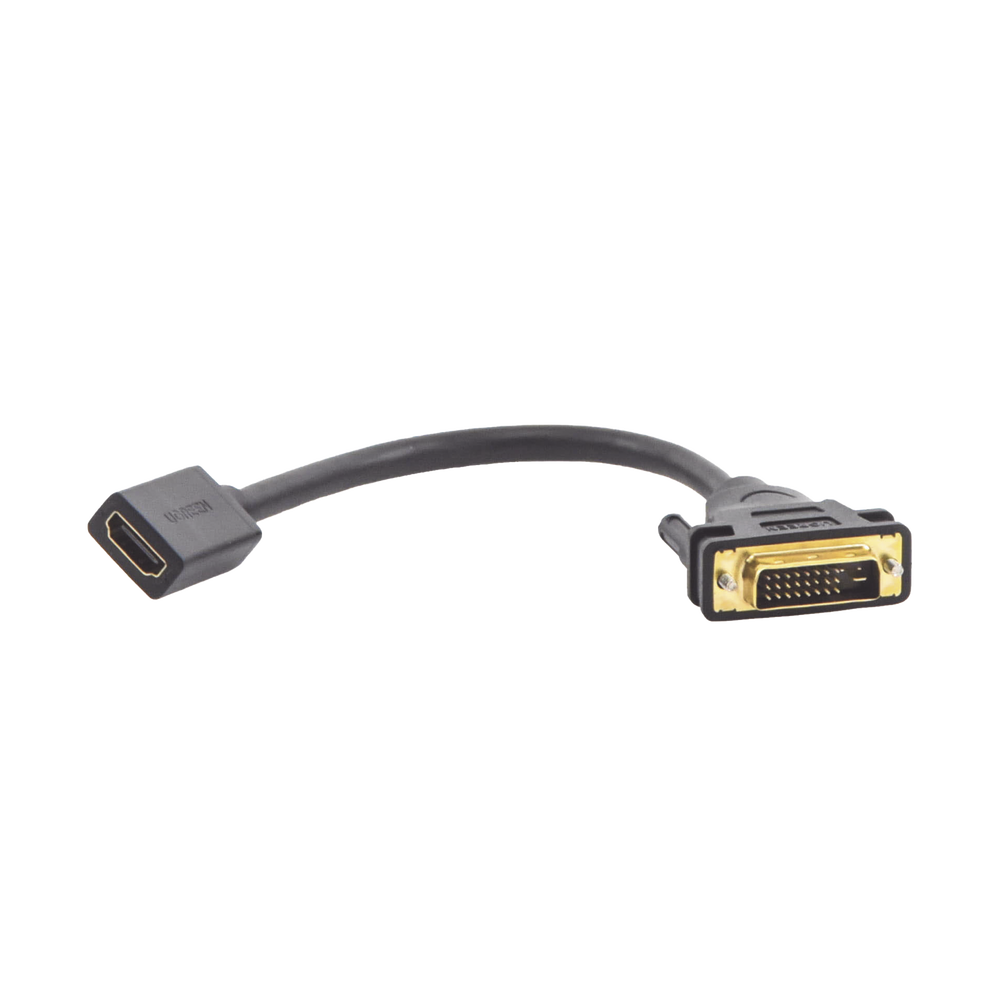 Convertidor DVI macho a HDMI hembra / Bidireccional / DVI 24+1 / 1080P@60Hz / Largo 22cm / Negro