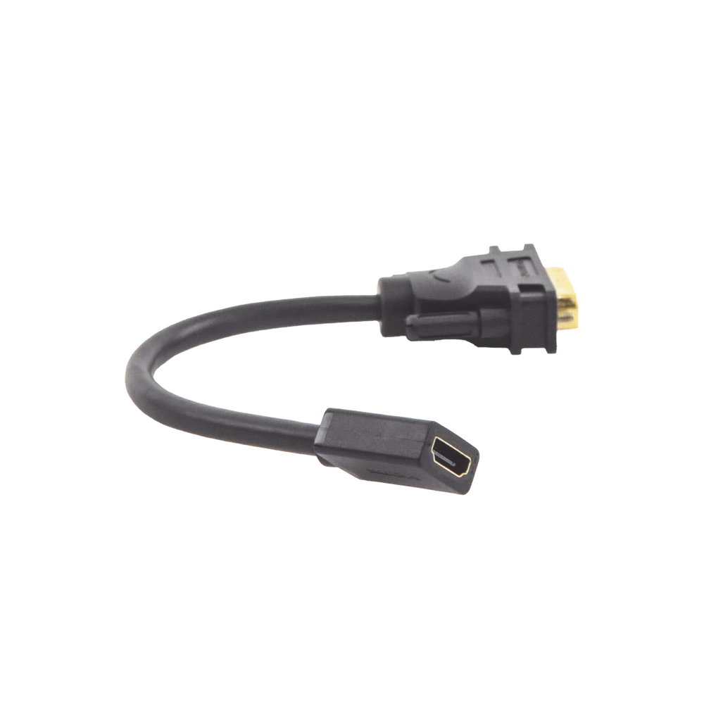 Convertidor DVI macho a HDMI hembra / Bidireccional / DVI 24+1 / 1080P@60Hz / Largo 22cm / Negro