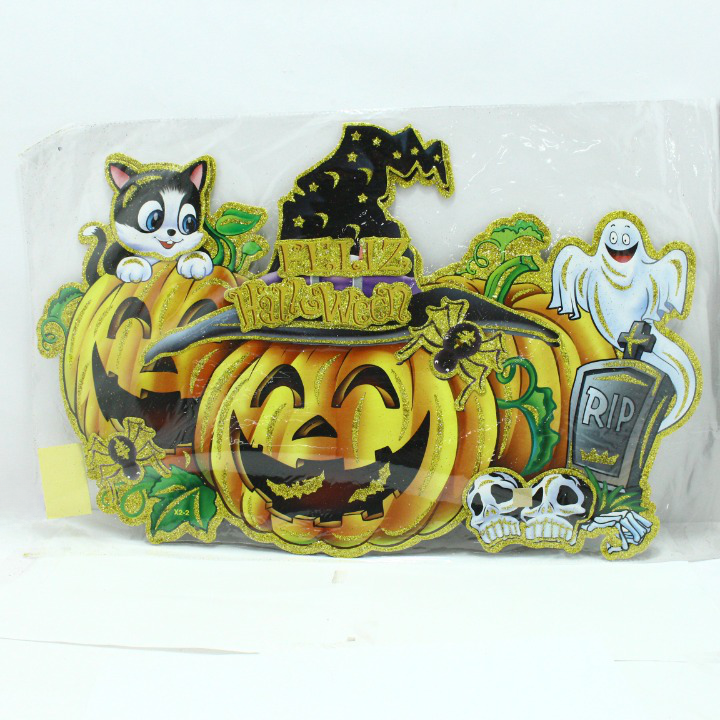 Stiker de haloween calabazas + gato