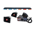 Kit de Sirena, bocina y Torreta 47" Serie 21 con 166 LEDs color dual, frente: Rojo/Blanco, Azul/Blanco, trasero: Rojo/Ámbar, Azul/Ámbar