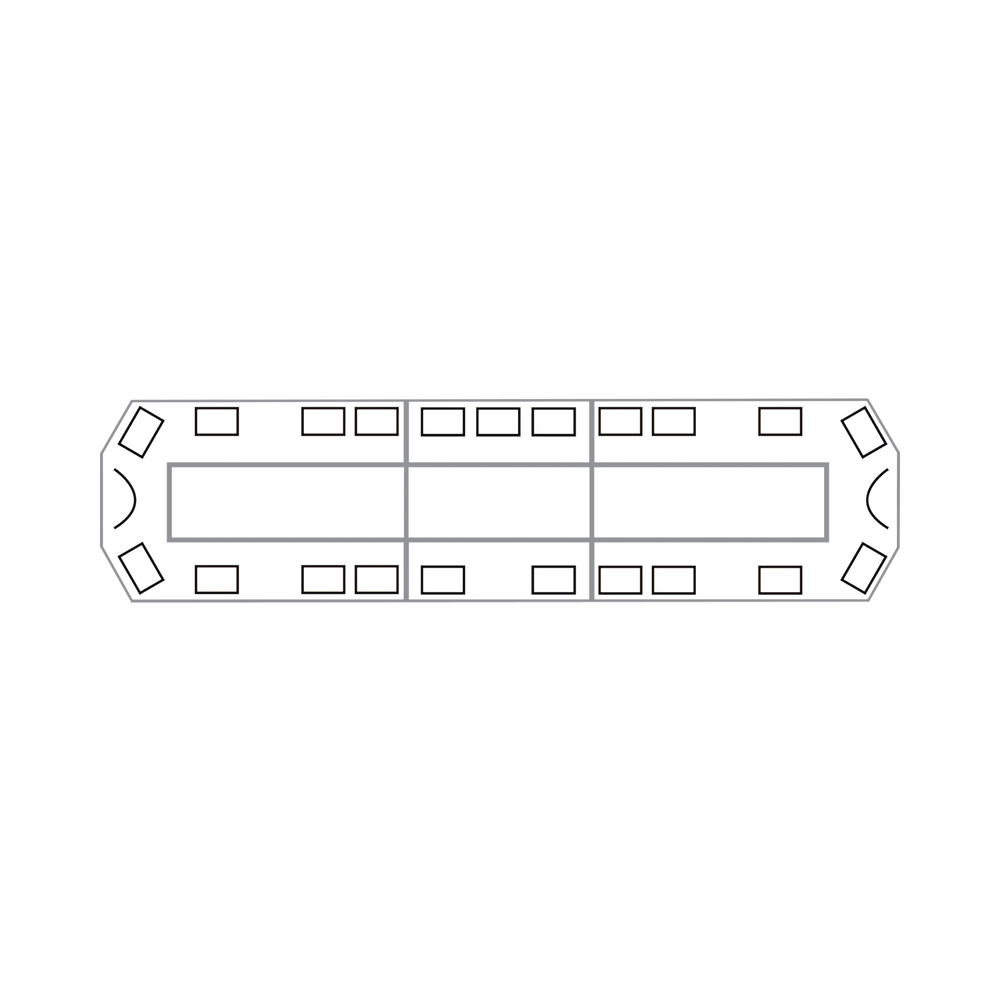 Torreta 47" Serie 21 con 120 LEDs, color Rojo Azul Ámbar