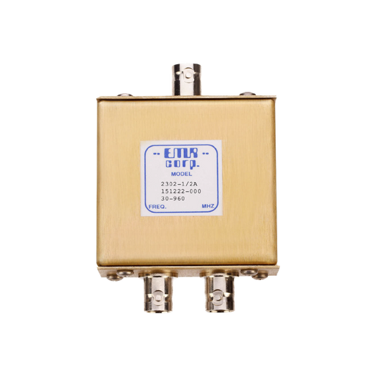 Divisor de Potencia EMR de 2 Vías, 30-960 MHz, 0.5 Watt, Conectores BNC Hembra.