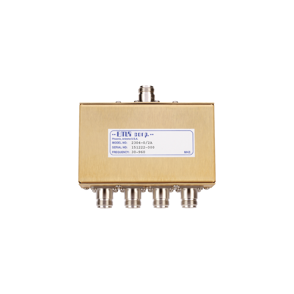Divisor de Potencia EMR de 4 Vías, 30-960 MHz, 0.5 Watt, Conectores N Hembra.