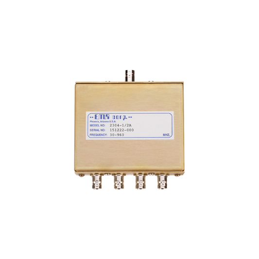 Divisor de Potencia EMR de 4 Vías, 30-960 MHz, 0.5 Watt, Conectores BNC Hembra.