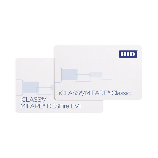 Tarjeta DUAL iClass + Proximidad 2021/ PVC Compuesto/ Garantía de por Vida/ Perforada Verticalmente
