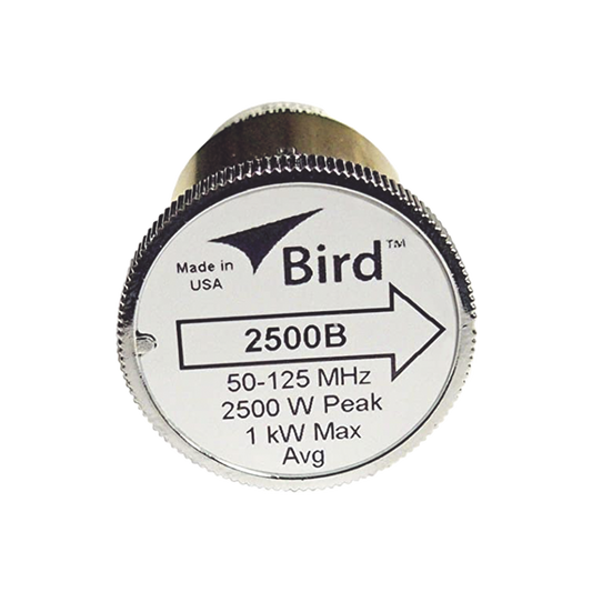Elemento de Potencia en linea 7/8" a 2500 Watt para Wattmetro BIRD 43 en Rango de Frecuencia de 50 a 125 MHz