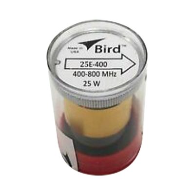 Elemento de 25 Watt en linea 7/8" para Wattmetro BIRD 43 en Rango de Frecuencia de 400 a 800 MHz.