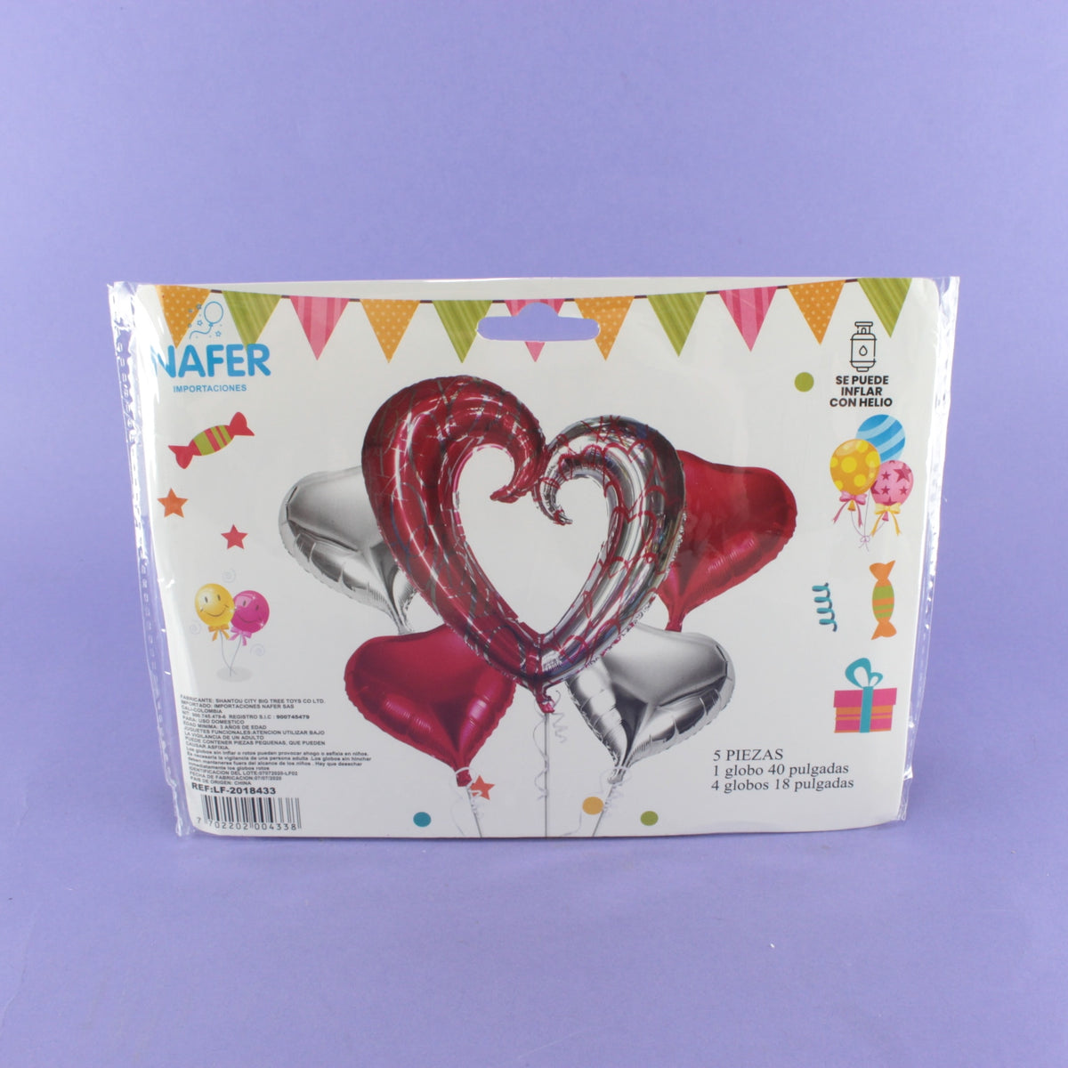 set globos corazón