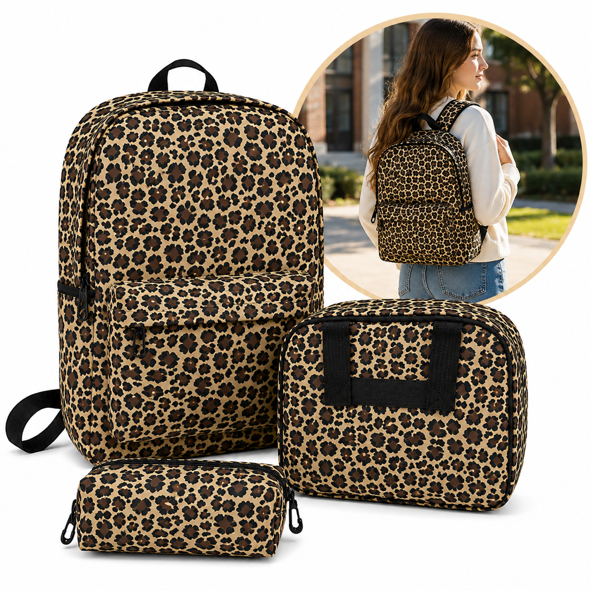 Set de maleta leopard x3