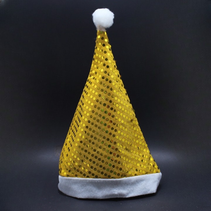 Gorro navideño tela brillante con punto