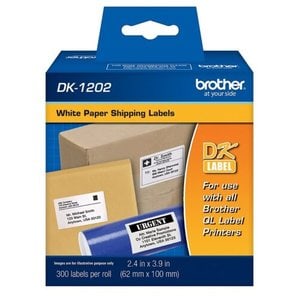 Etiqueta de envío Brother DK1202 101,60 x 60,96 mm 300 por rollo