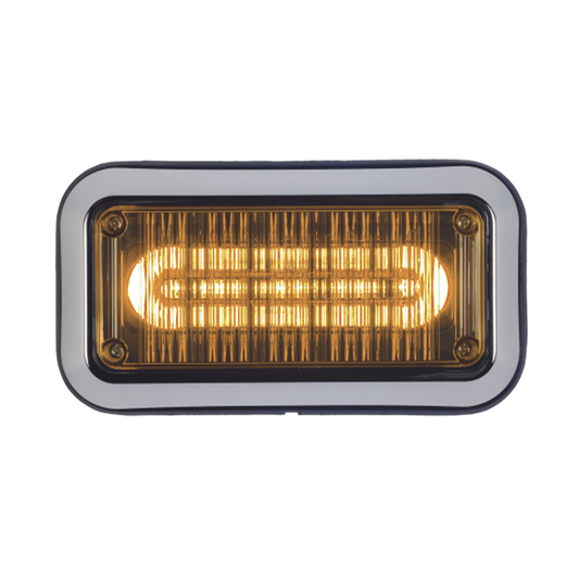 Luz perimetral de advertencia Prizm II con bisel 7"x 3", lente claro, LED color ámbar