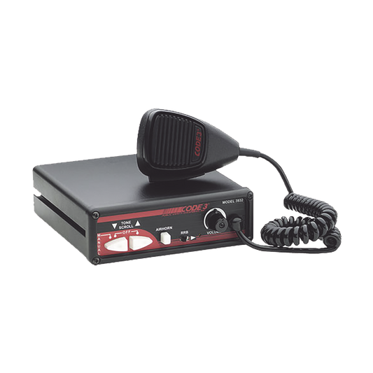 Sirena Scorpion ™ de 100 W con funciones completas, sistema de anuncio público (PA) y retransmisión de radio