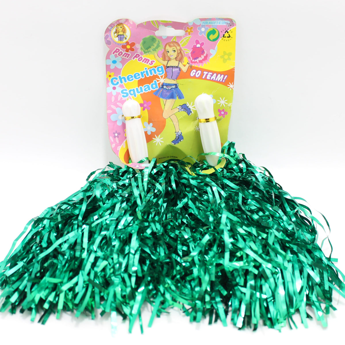 Pompom metalizado verde oscuro 28cm