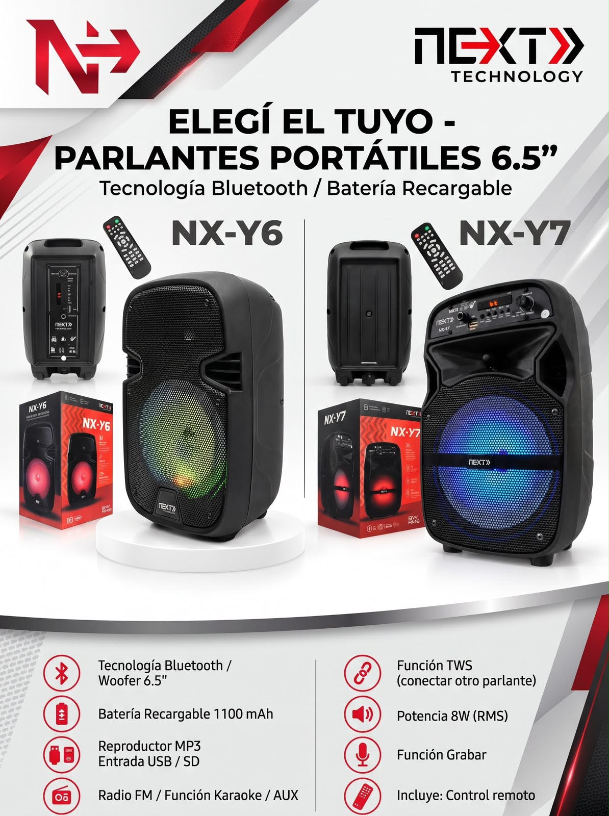 Parlante Portátil NEXT 6.5 Pulgadas