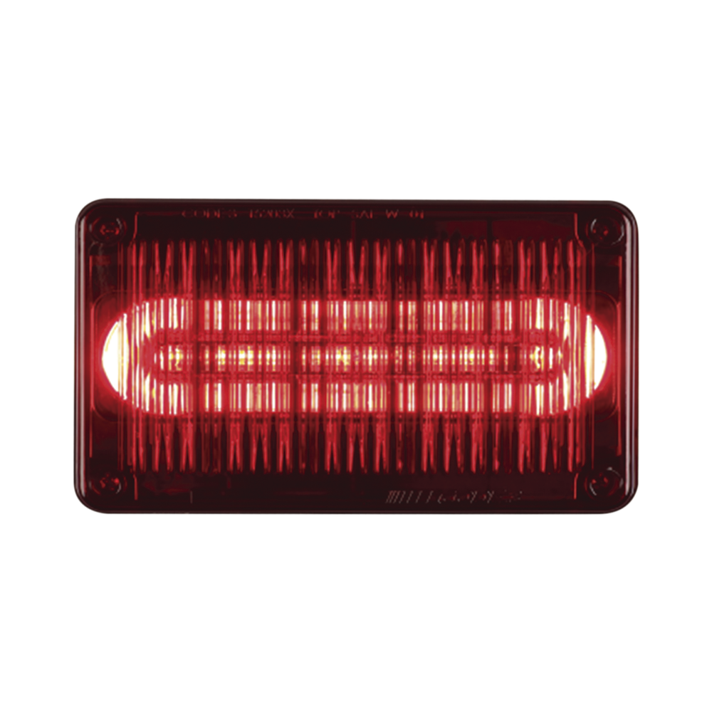 Luz perimetral LED PriZm ™ II de 4x6 con bisel, lente transparente y color REF8, rojo