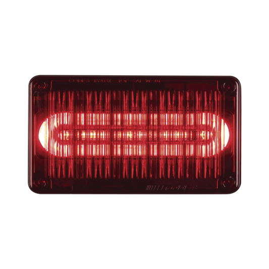 Luz perimetral LED PriZm ™ II de 4x6 con bisel, lente transparente y color REF8, rojo