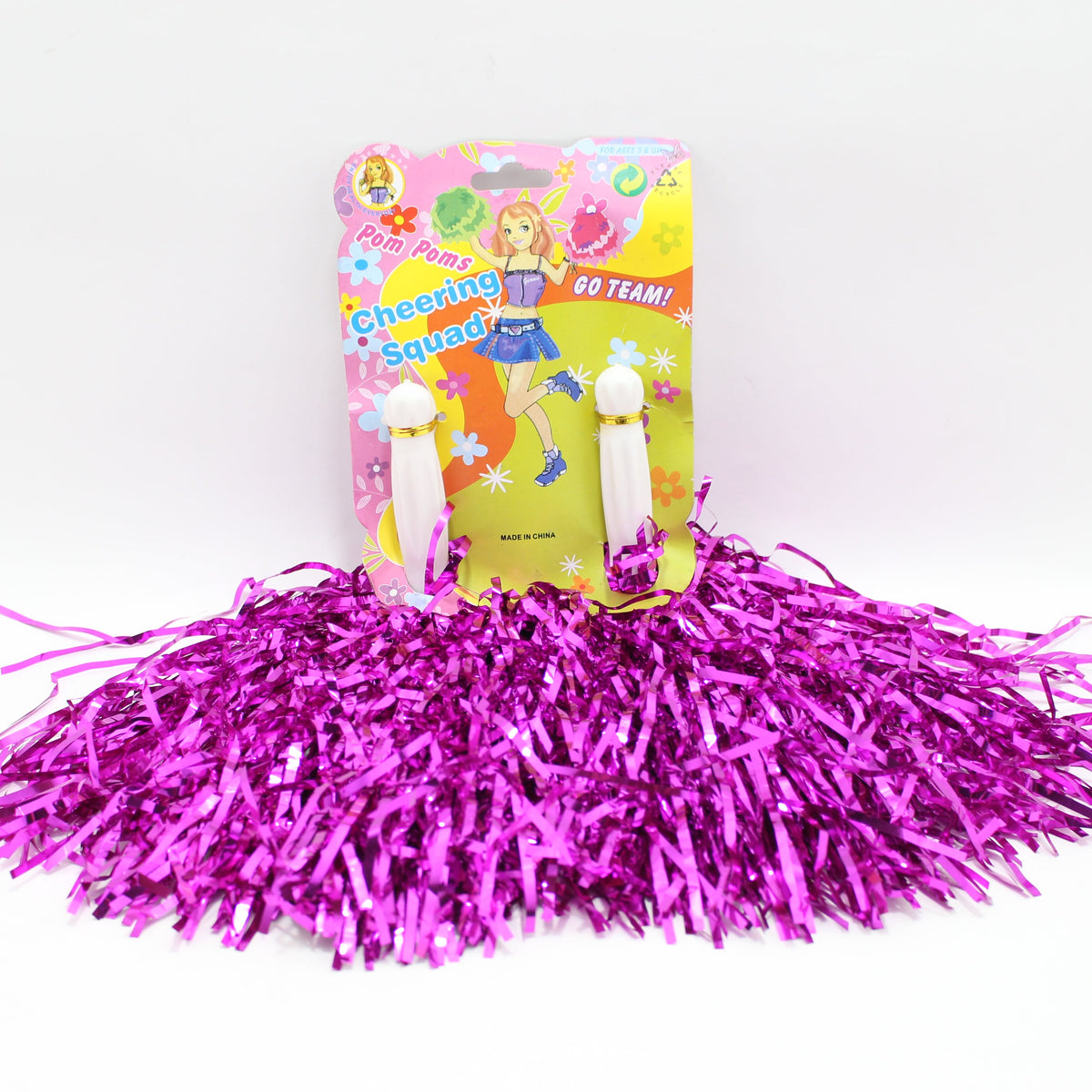 Pompom metalizado fucsia 28cm