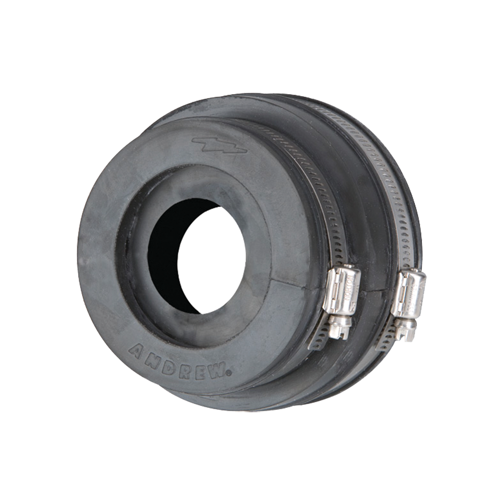 Bota pasamuro de 5". Incluye 1 orificio para cable coaxial de 1-1/4"