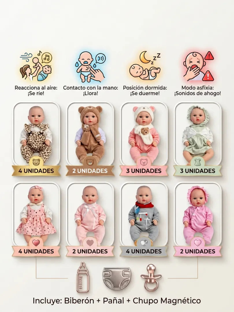Juguete muñeco bebe realista interactivo