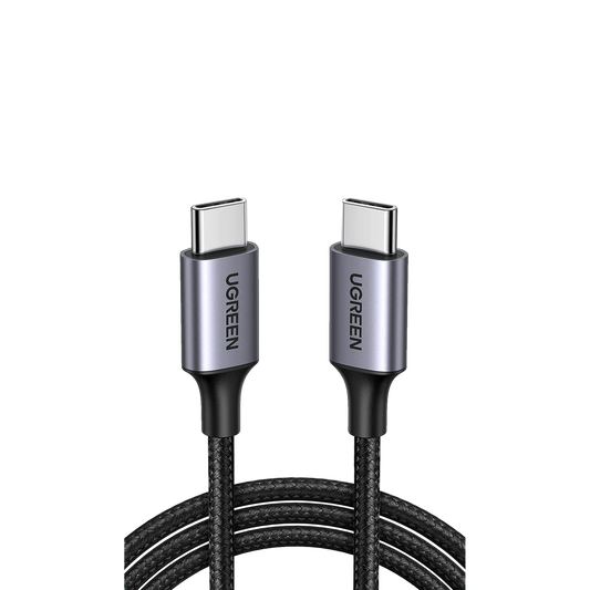 Cable USB C a USB C / 2 Metros  / Carcasa de Aluminio / Nylon Trenzado / Transferencia de Datos Hasta 480 Mbps / Soporta Carga Rápida de hasta 60W, 20V 3A