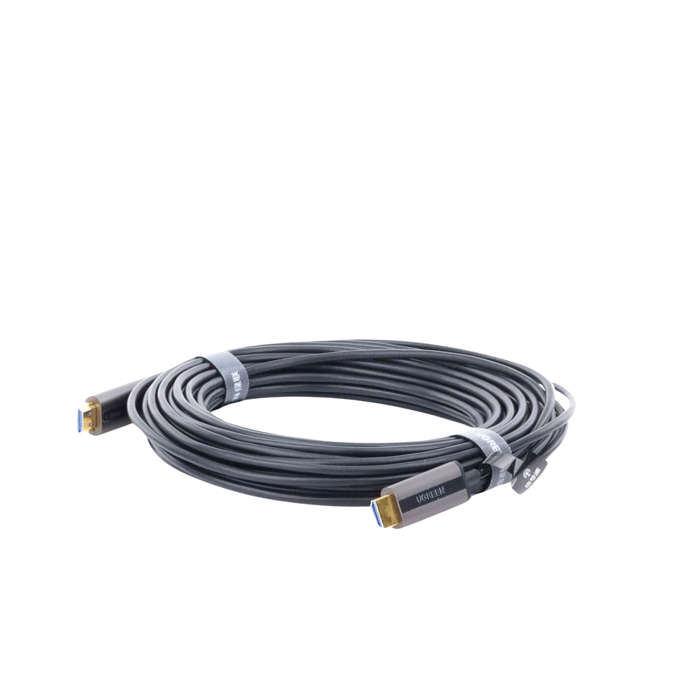 Cable HDMI de 15 Metros por Fibra Óptica 4K@60Hz / Fibra de 4 núcleos + Cobre estañado de 7 núcleos / Compatible con HDMI 2.0 / Alta velocidad 18 Gbps / 3D / HDR / Caja de Aleacion Zinc / Premium