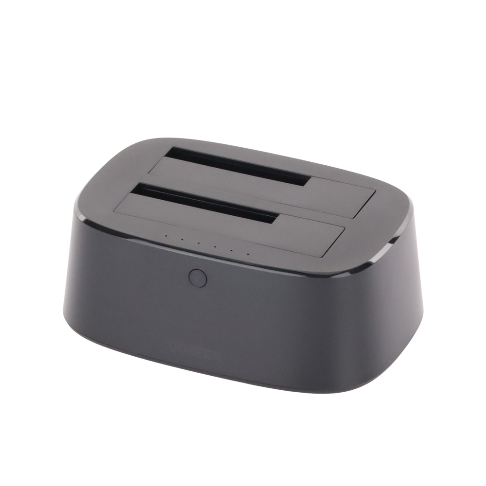 Base USB 3.0 para Disco Duro de Doble Bahía / Soporta Discos SATA  de 2.5' & 3.5´ / Soporta discos de 12TB / Compatible con UASP, SATA 3.0 / Con adaptador de corriente 12V3A / Cable USB 1M / Alta Velocidad
