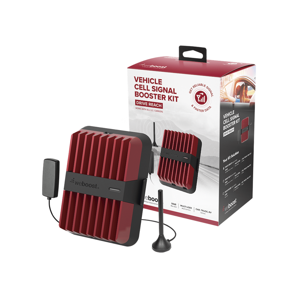 KIT de Amplificador de Señal Celular, DRIVE REACH | Capta Señal Celular de las Torres más Lejanas para que se Mantenga Comunicado y con Datos 4G LTE y 3G | Ideal para cualquier tipo de Vehículo de Pasajeros, Camionetas, Pick up