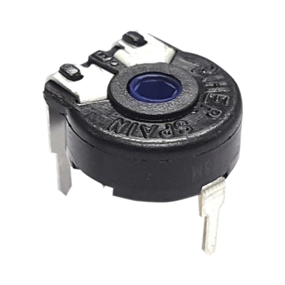 Potenciómetro de Carbón 50K, 0.15W, 10 mm, Montaje Horizontal, Ajuste Vertical.